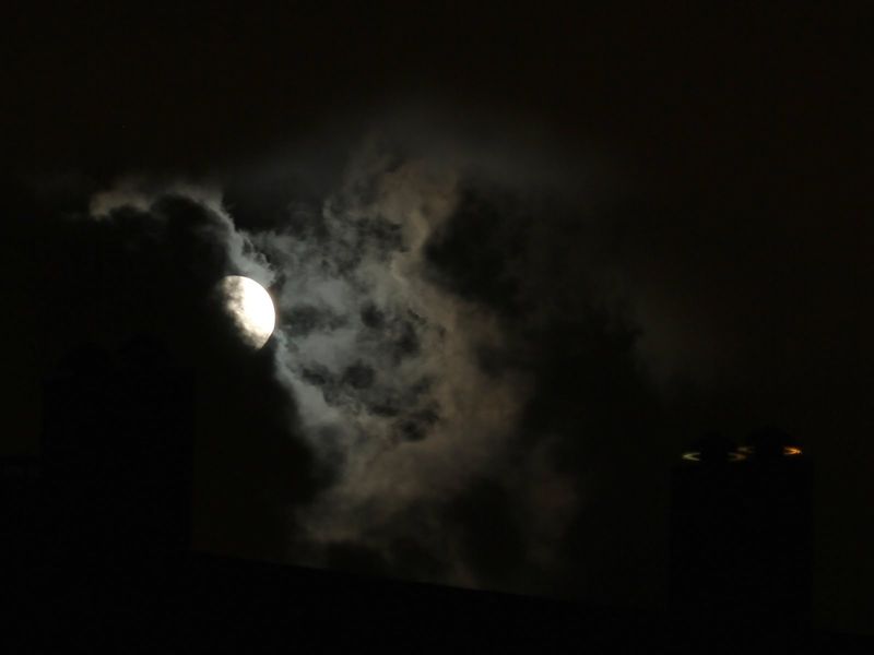 Moon with clouds